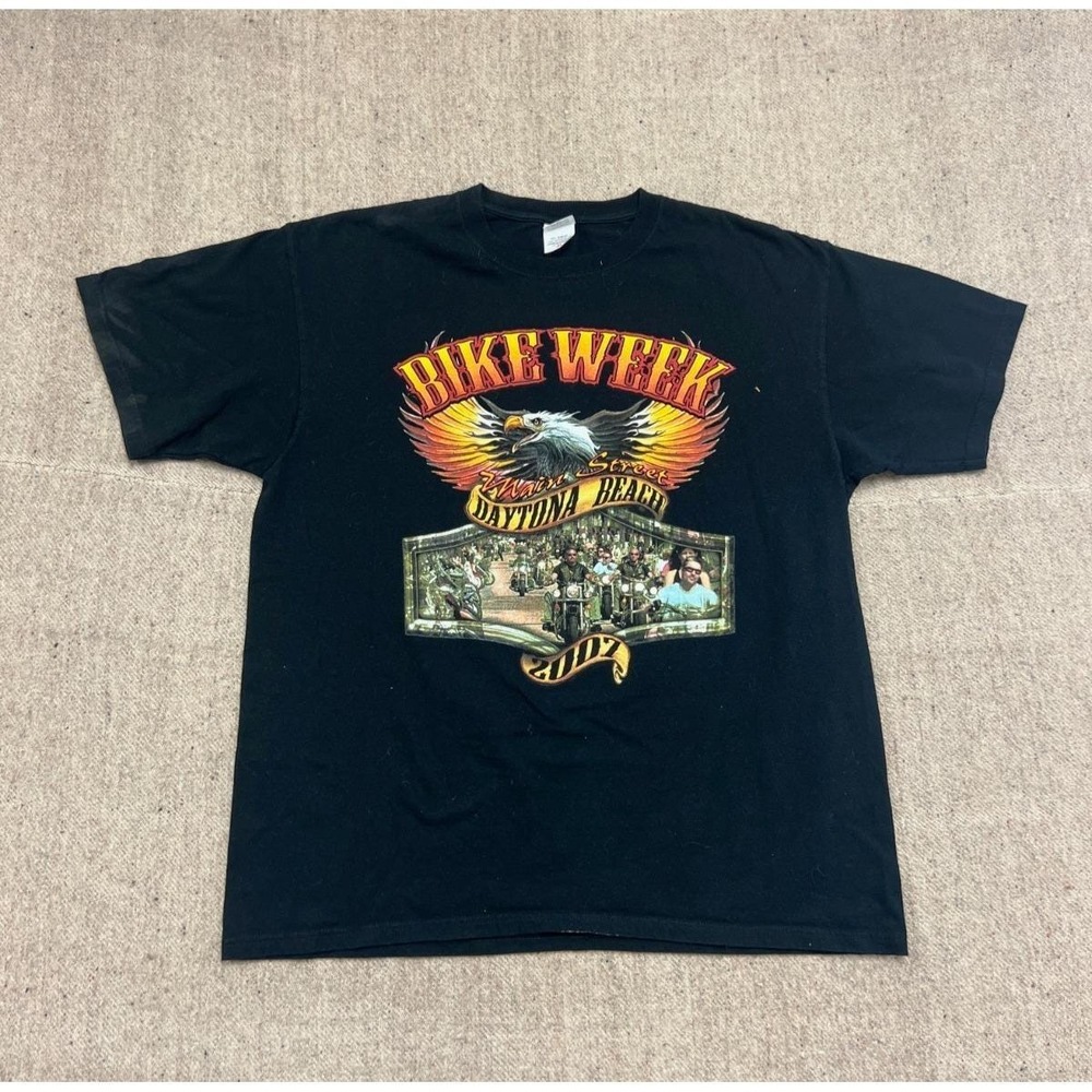 Vintage Daytona bike Week‎ Shirt Mens XL Black 2000s Y2K Motorcycle Chopper